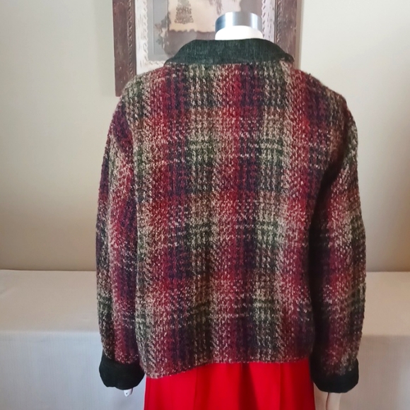 Sz L Weave of the Irish Wool Blend Plaid Jacket - Picture 4 of 8